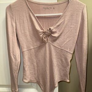 Abercrombie & Fitch Women's Pink Long Sleeve Bodysuit Size XS